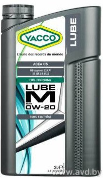 Купить Моторное масло Yacco Lube M 0W-20 2л  в Минске.